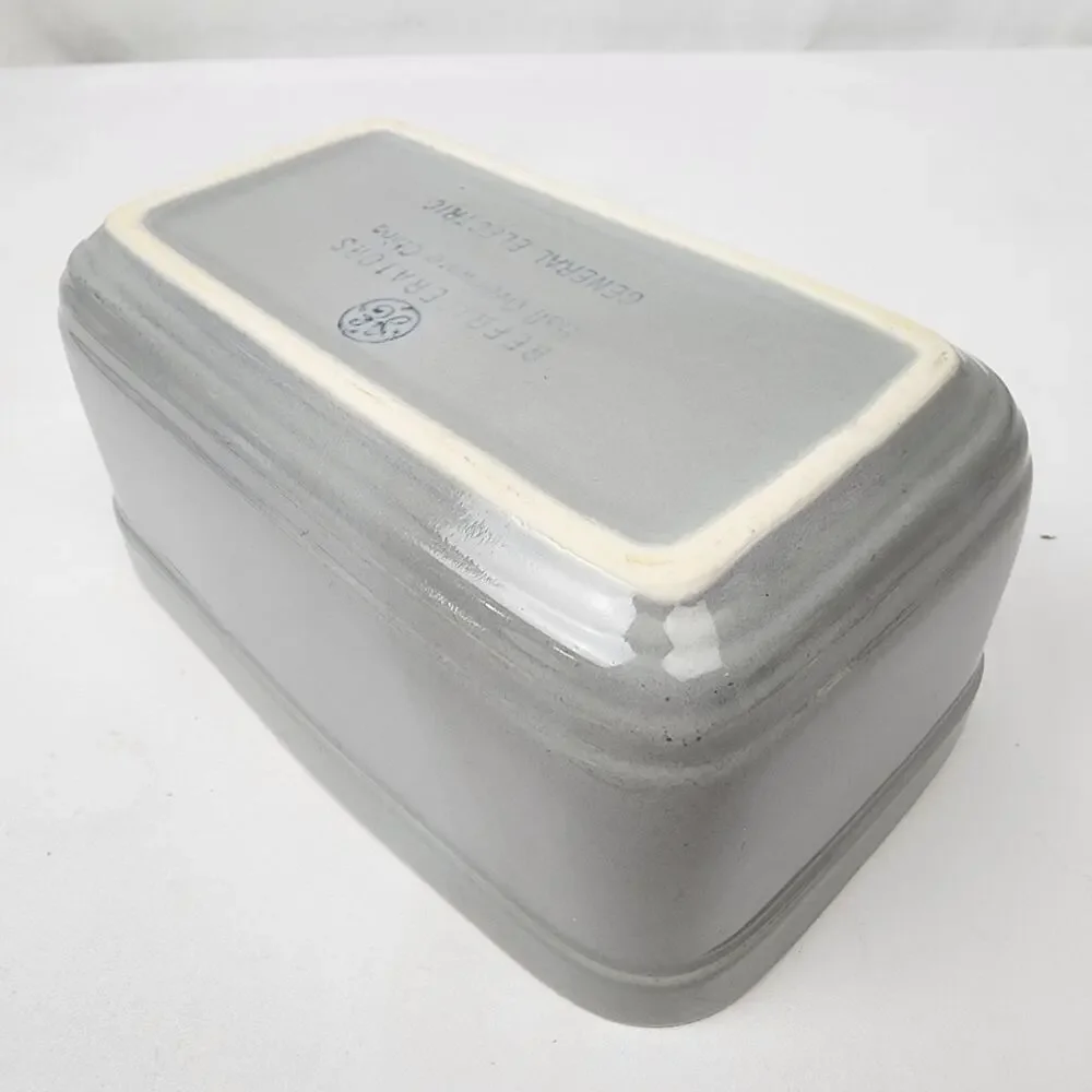General Electric Refrigerator Covered Dish by Hall China Ohio Gray & Yellow